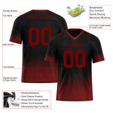 Custom Black Red Fade Fashion Personalized Authentic Football Jersey FBJ02-D06082